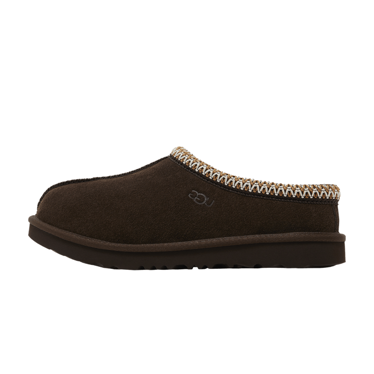 UGG Tasman II Slipper Dusted Cocoa Kids, zijaanzicht met suède en gebreide kraag