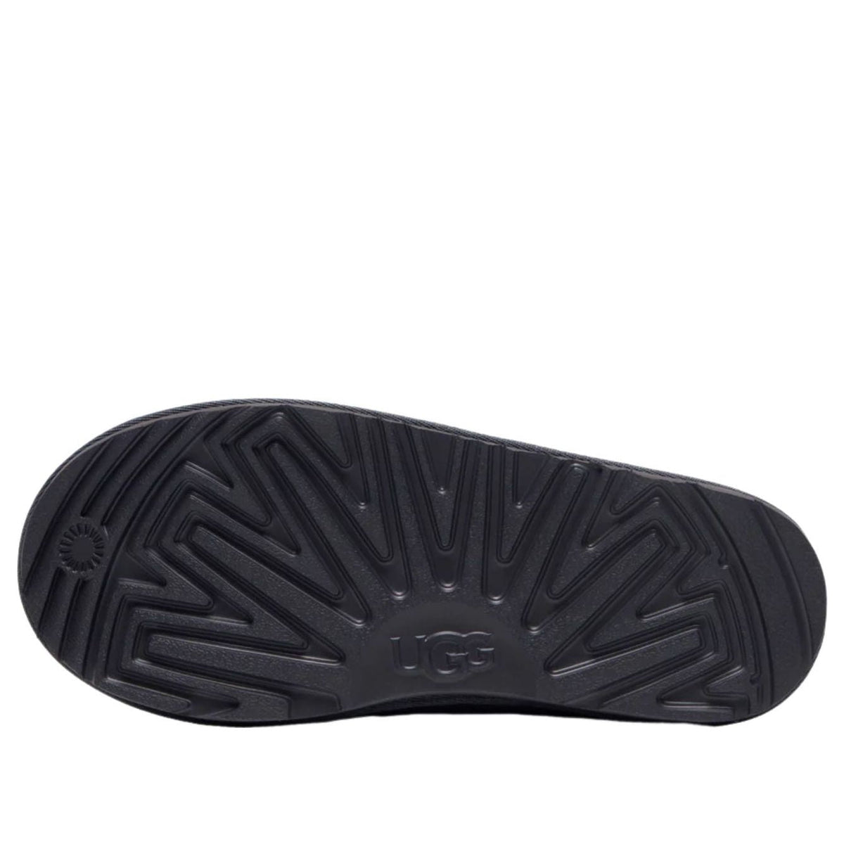 UGG Tasman II Slipper Obsidian Kids, zoolprofiel met UGG-logo en gegroefd patroon