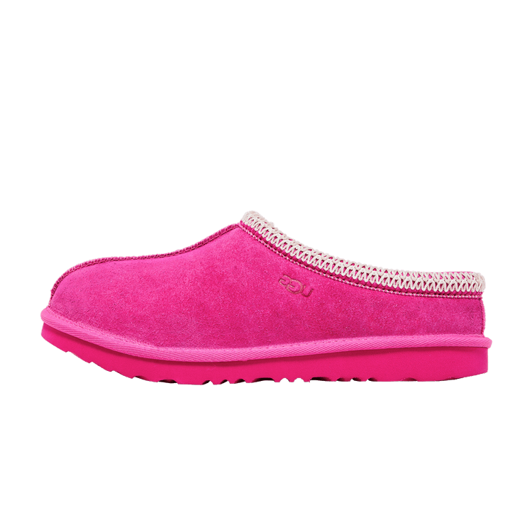 UGG Tasman II Slipper Rock Rose Kids, zijaanzicht met roze suède en contrasterende binnenvoering
