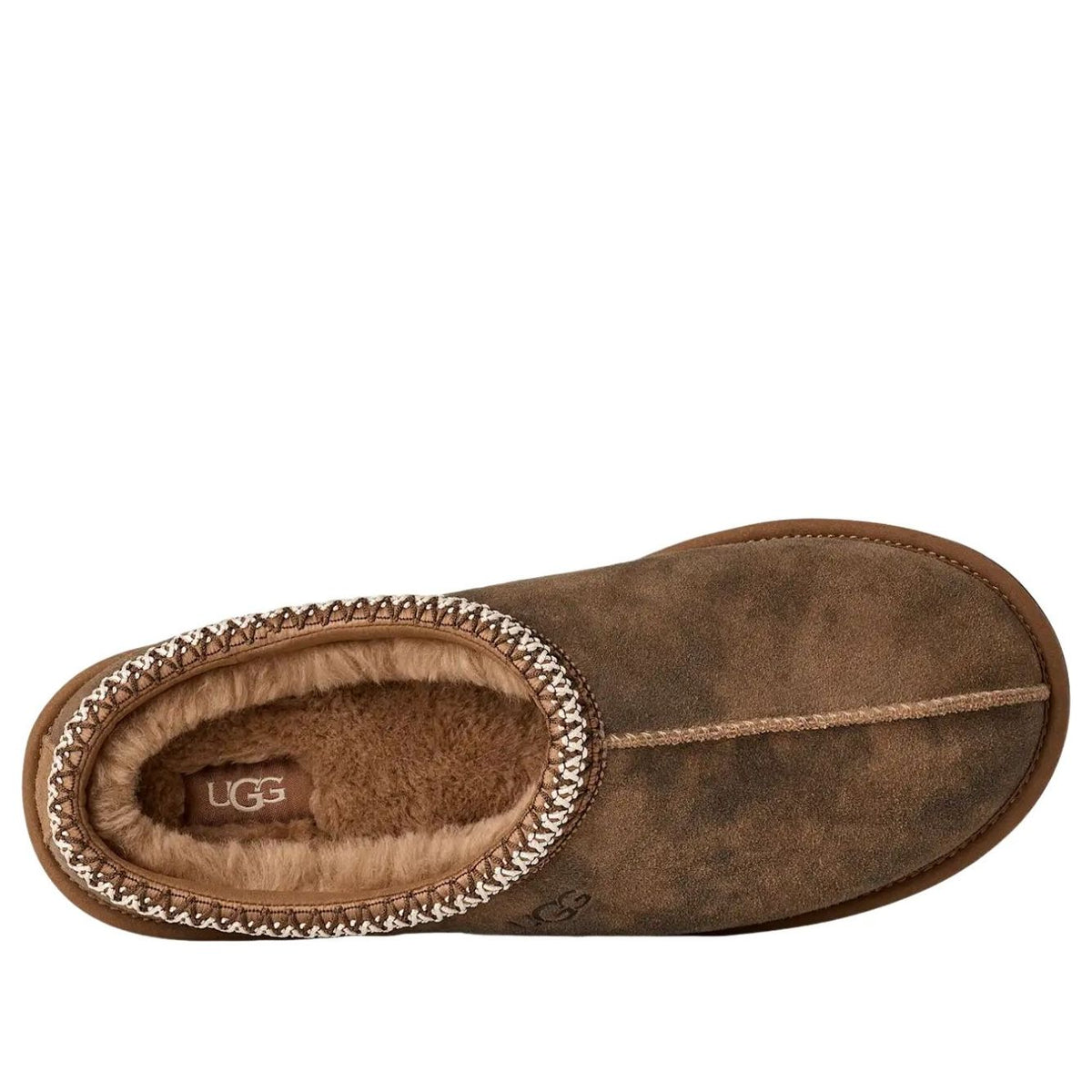 UGG Tasman Baxter Slipper Chestnut, bovenaanzicht toont binnenkant met voering