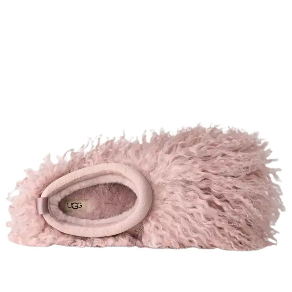 UGG Tazz Fluff Momma Slipper Fawn, zoolprofiel met UGG-logo en gestructureerde grip-patroon