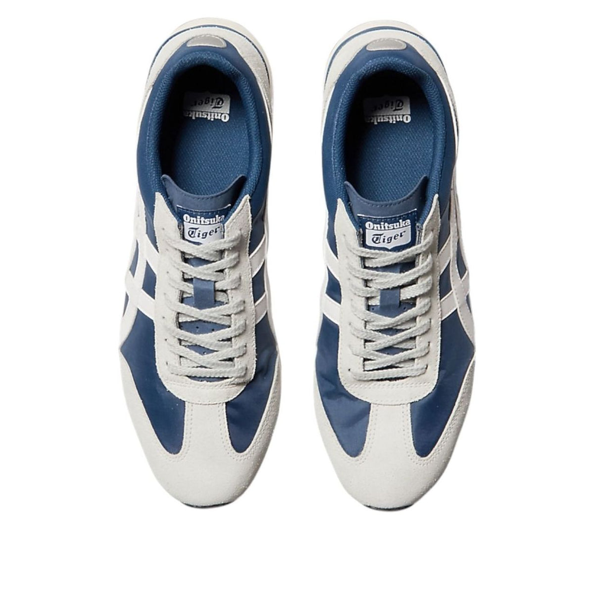 Onitsuka Tiger California 78 EX Grand Shark White, bovenaanzicht met Onitsuka Tiger branding op tongue en veters