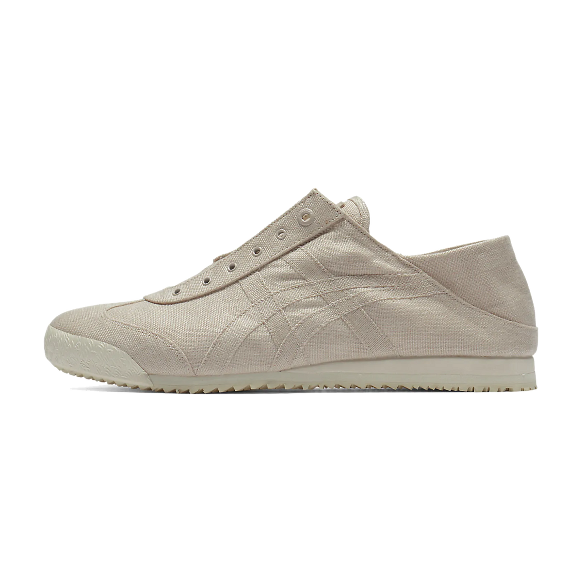 Onitsuka Tiger Mexico 66 SD Paraty Warm Beige, zijaanzicht met beige canvas, subtiele stiksels en crèmekleurige zool