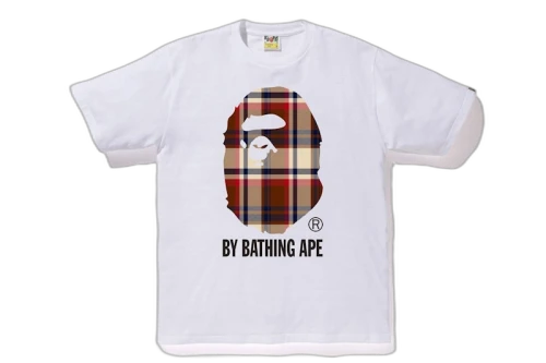 BAPE Check By Bathing Ape Tee White/Red