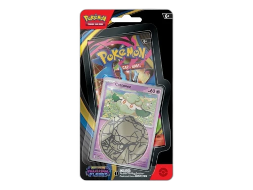 2025 Pokémon Mega Evolution Phantasmal Flames Cottonee Blister Pack, verpakking op vooraanzicht