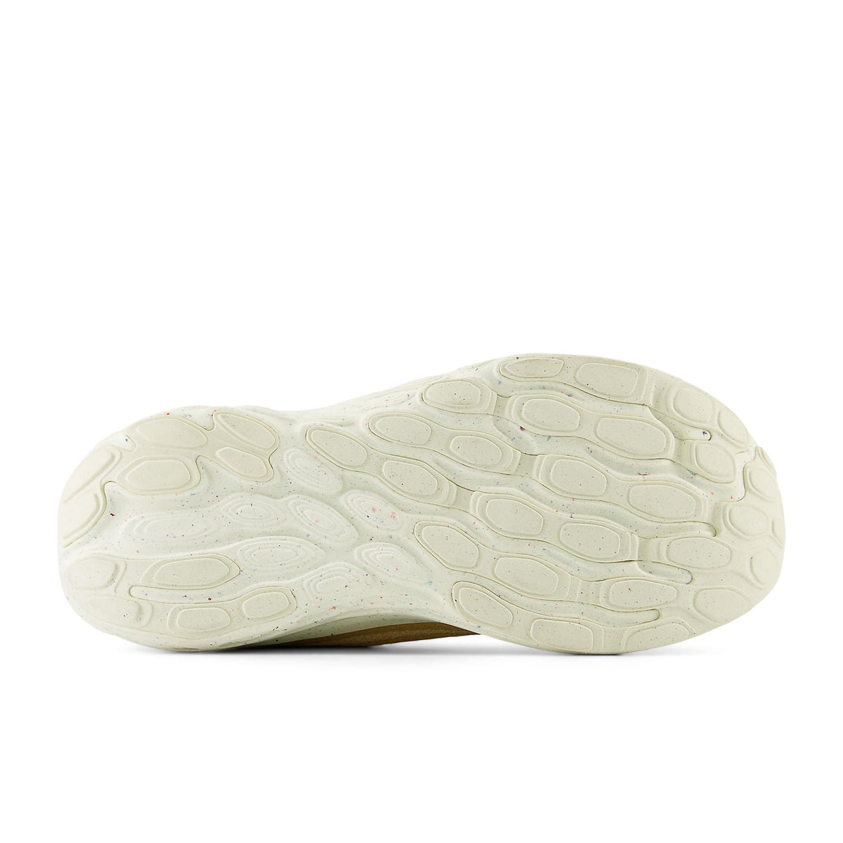 New Balance Fresh Foam X 1080v13 Dolce Sea Salt, zoolprofiel met structuurpatroon van witte FreshFoam-demping