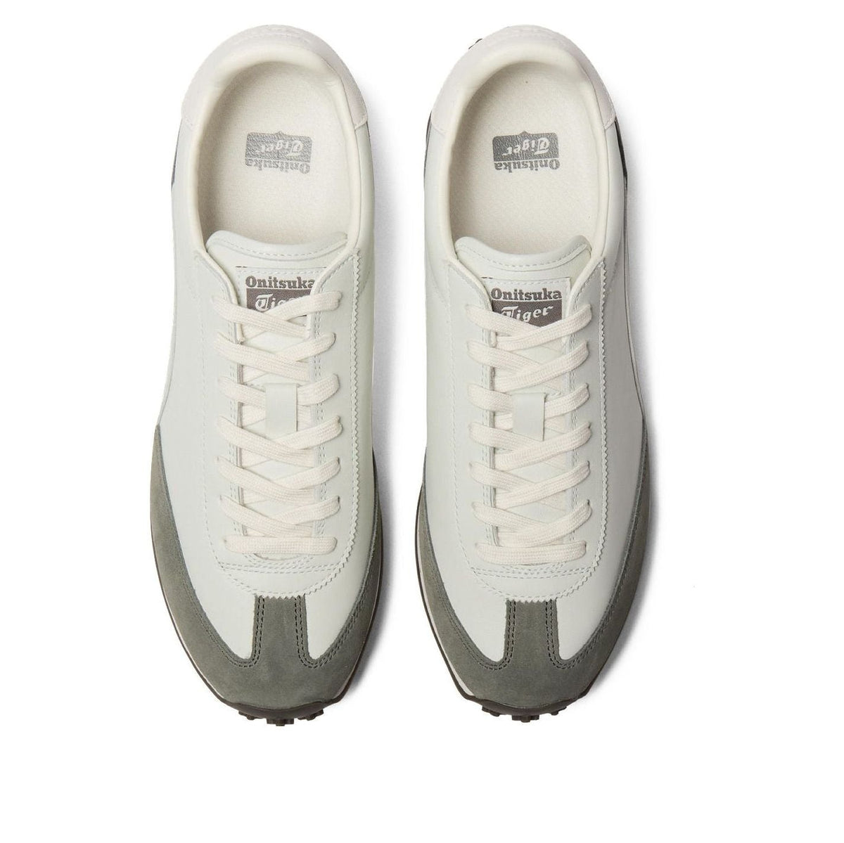 Onitsuka Tiger EDR CL Airy Green bovenaanzicht met crèmekleurige veters en merklabel