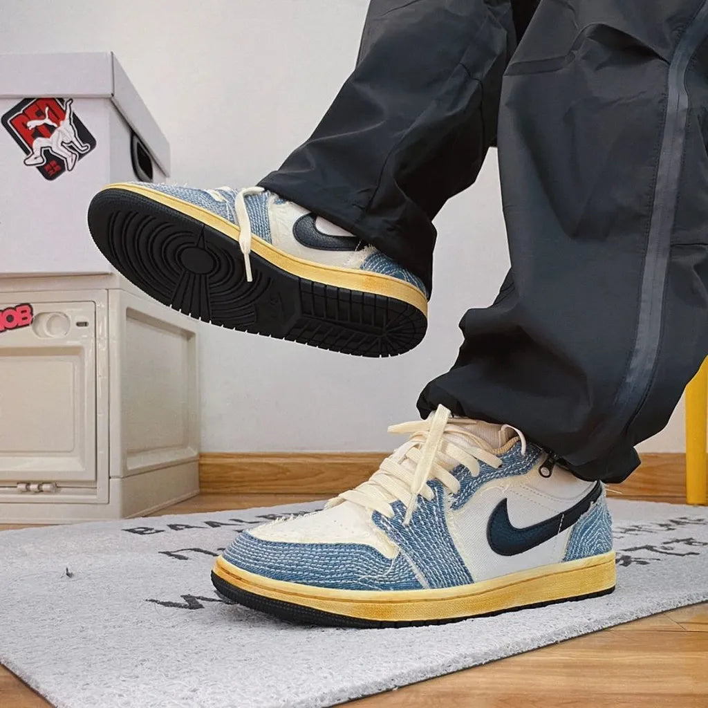 Air Jordan 1 Low SE WRMK Sashiko Denim FN7670-493