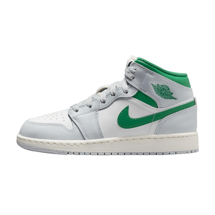 Jordan 1 Mid White Pure Platinum Pine Green (GS)