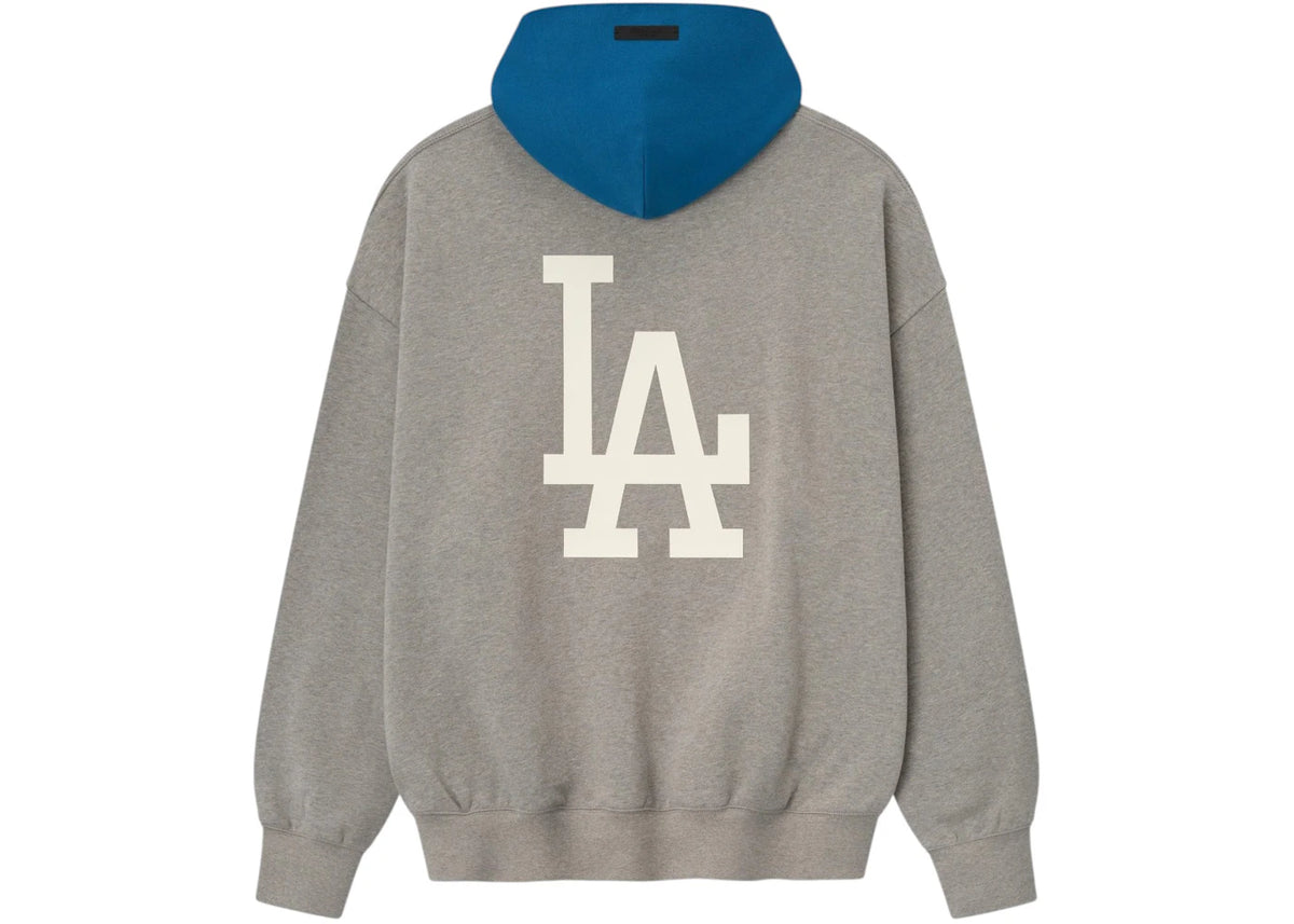 Fear of God Essentials Dodgers Sport Hoodie Concrete Heather/Blue Sapphire