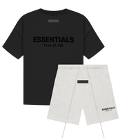 Fear of God Essentials Stretch Limo T-shirt + Light Oatmeal Korte Broek