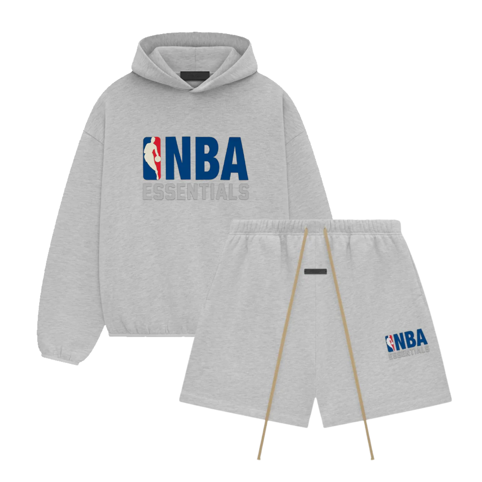 Fear of God Essentials NBA Light Heather Hoodie + Shorts