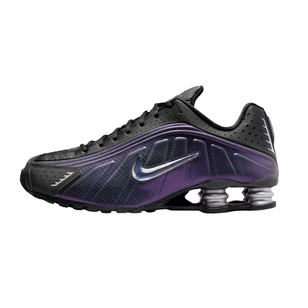 Nike Shox R4 Black Metallic Silver Purple Dynasty