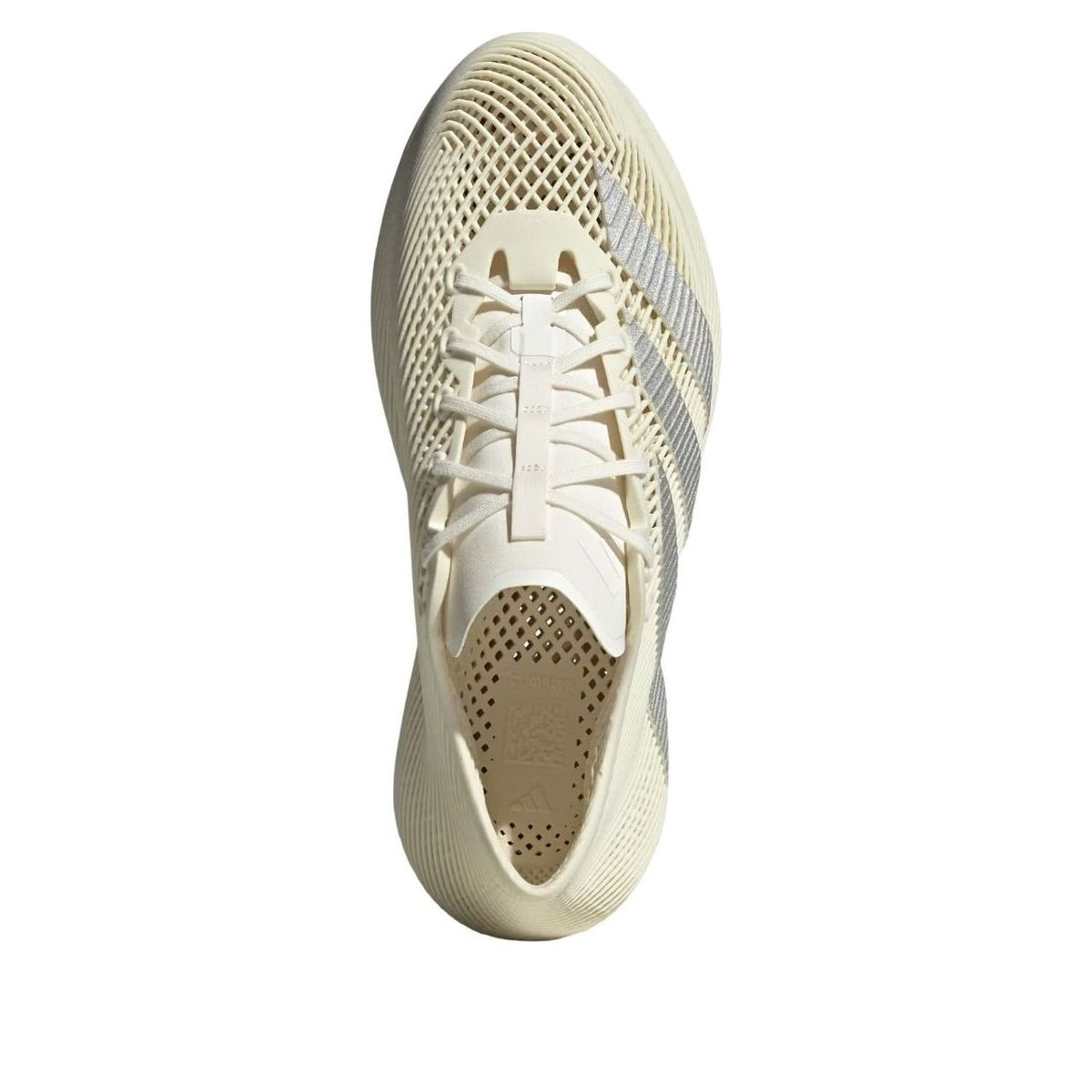 adidas Climacool 4D Laced Off White Silver Metallic, vooraanzicht met vetersluiting en gaatjesmotief
