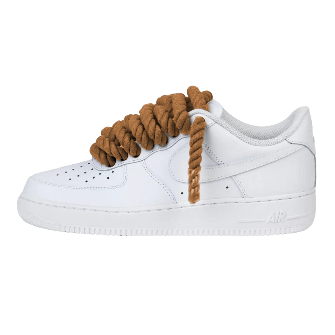 Nike Air Force 1 Low Rope Laces Brown Custom
