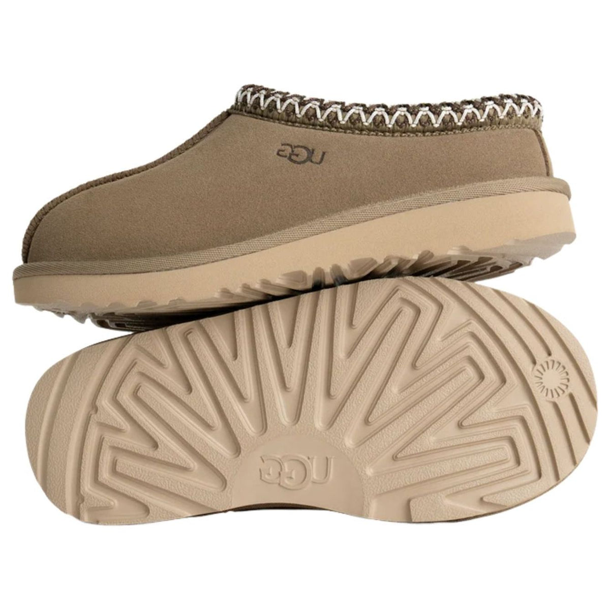 UGG Tasman II Slipper Antilope Kids, zoolprofiel met gegroefd looppatroon en UGG-logo