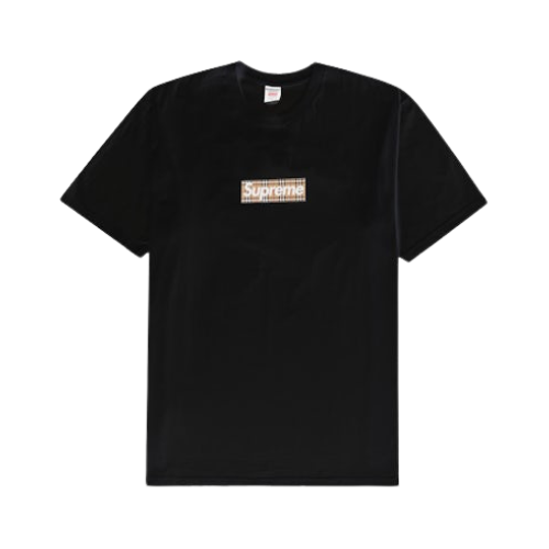Supreme Burberry Box Logo Tee Black