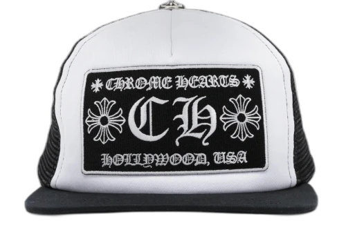 Chrome Hearts CH Hollywood Trucker Hat Black/White