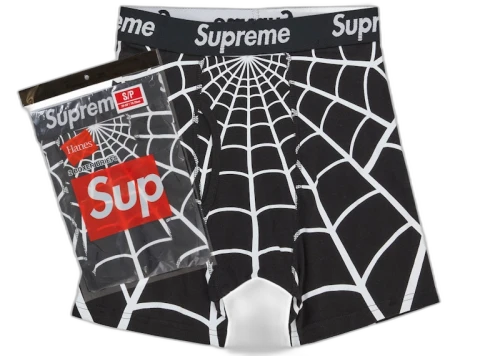Supreme Hanes Spider-Man Boxer Briefs (2 Pack) Black