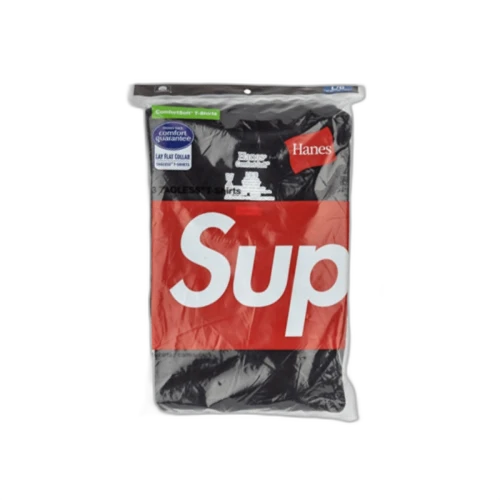 Supreme Hanes Tagless Tees (3 Pack) Black