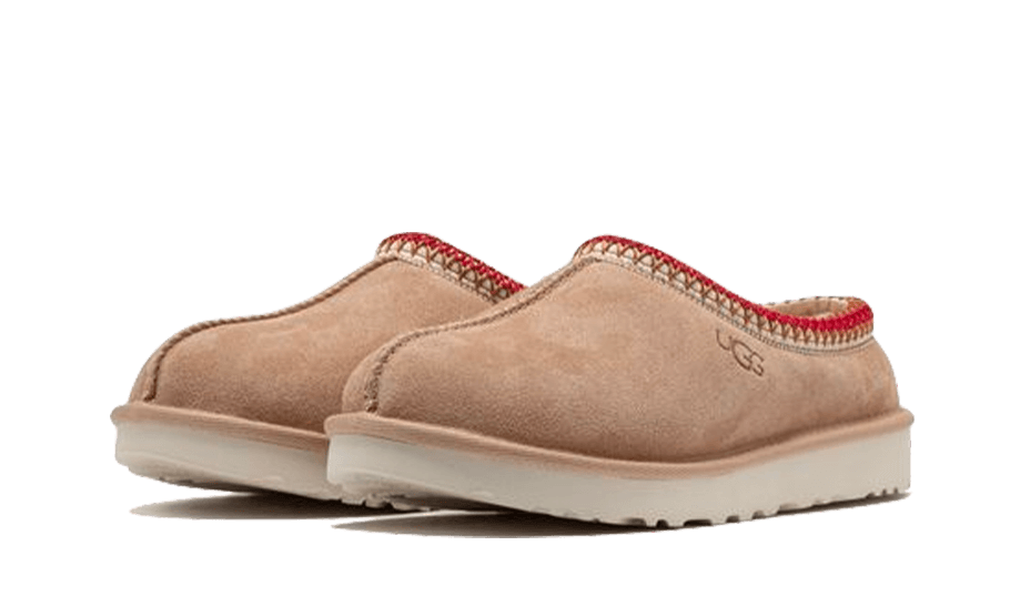 UGG Tasman Slipper Sand Dark Cherry with soft suede upper and cozy lining in dark cherry, designed for comfortable indoor and outdoor wear with durable sole.