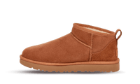 UGG Classic Ultra Mini Boot Chestnut in a rich chestnut color, featuring soft suede material, plush lining, and a durable sole for comfort and warmth.