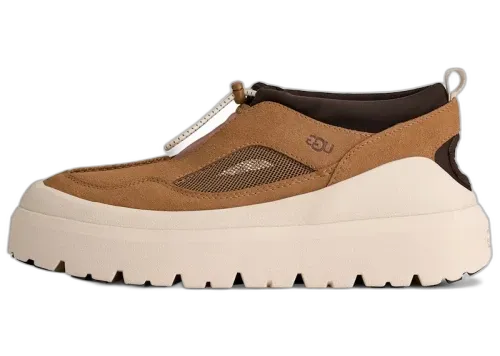 UGG Heritage Utility Axoid Sneaker Chestnut Jasmine, zijaanzicht met bruinleren bovenwerk en crèmekleurige zool