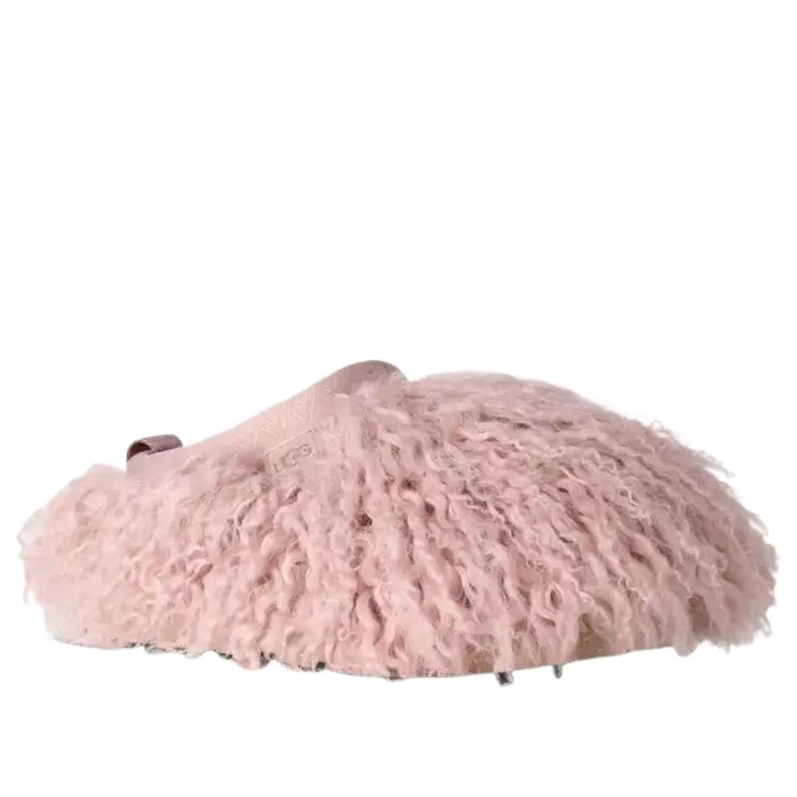 UGG Tazz Fluff Momma Slipper Fawn, bovenaanzicht toont volledige fluffy oppervlak in fawn-roze