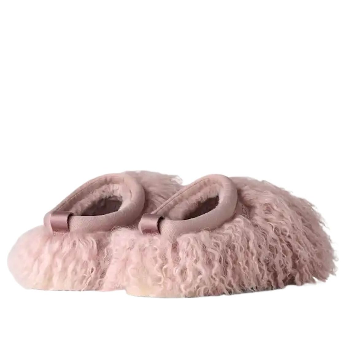 UGG Tazz Fluff Momma Slipper Fawn, voorzijde met open opening en binnenvoering zichtbaar