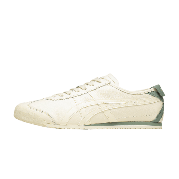 Onitsuka Tiger Mexico 66 Cream Sage, zijaanzicht van de sneaker in crème met sage groene accenten
