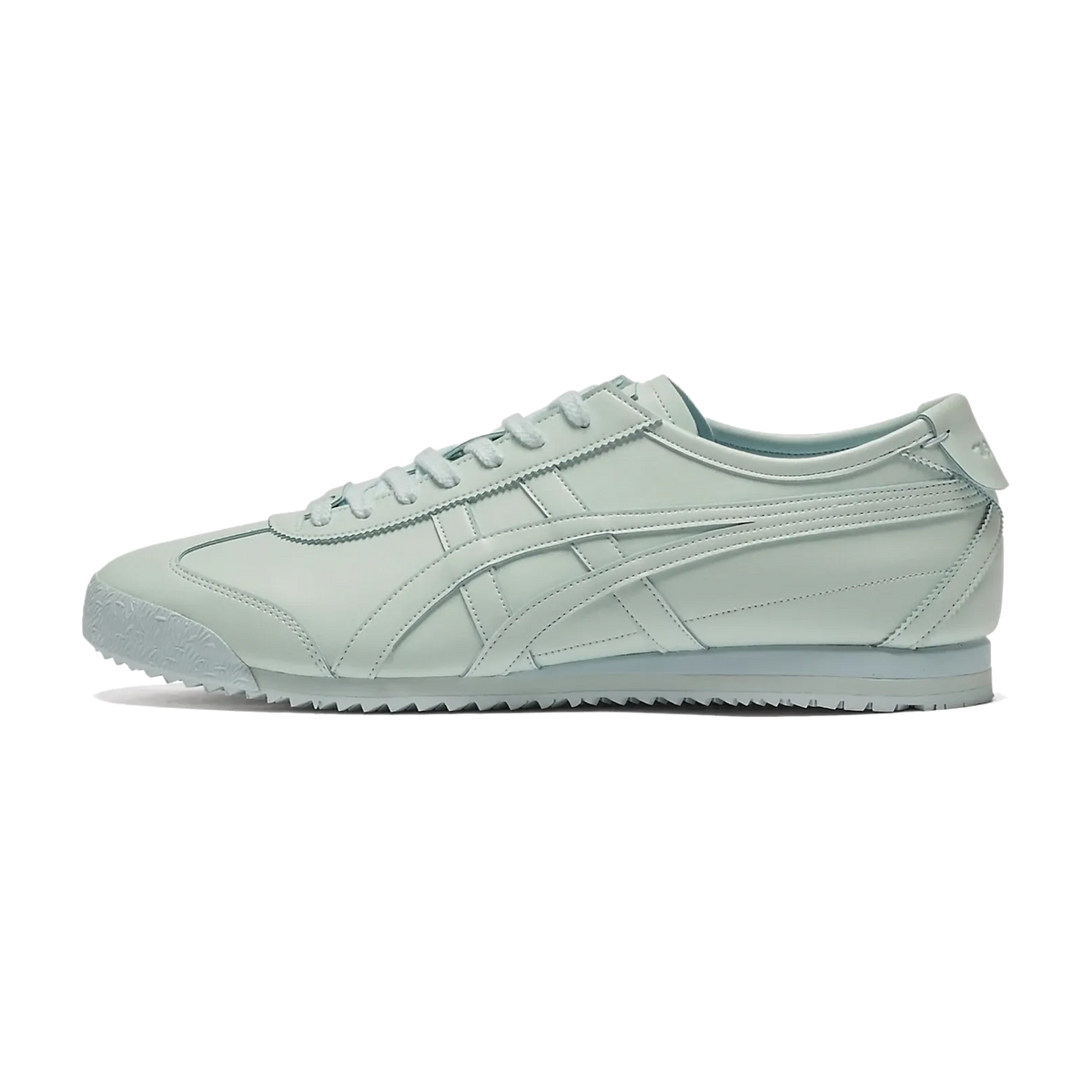 Onitsuka Tiger Mexico 66 Cactful-S Blue, zijaanzicht van mint-groene sneaker met contrasterende streep
