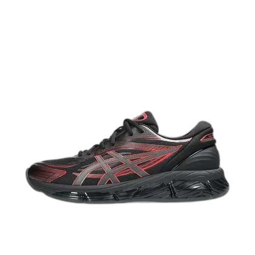 ASICS Gel-Quantum 360 VIII Black Classic Red, zijaanzicht van de sneaker met zwart en rood kleurvlakken, zichtbare gel-zool