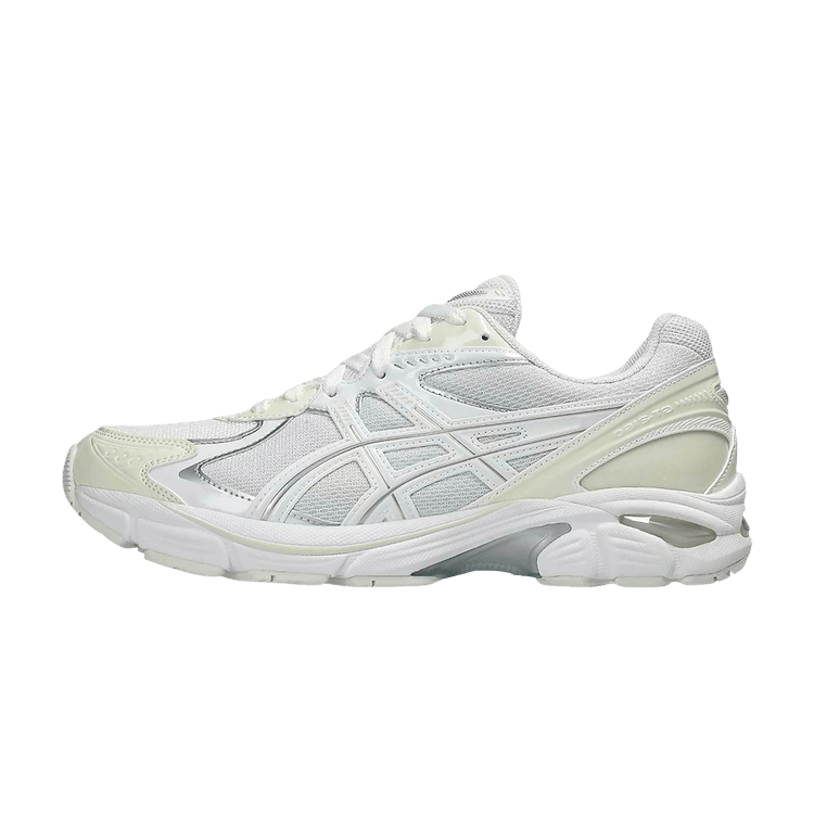 ASICS GT-2160 White Cream zijaanzicht met wit leer, mesh en grijze accenten op zool