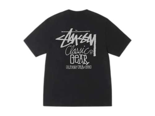 Stussy Classic Gear Pig. Dyed Tee Black