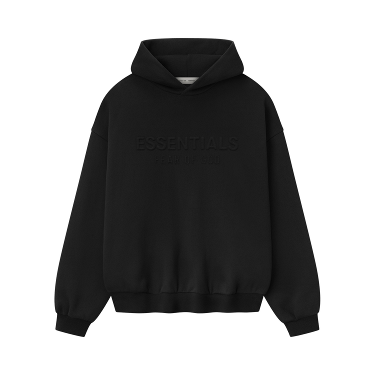 Fear of God Essentials Embossed 90s Fit Fleece Hoodie 'Vintage Black'