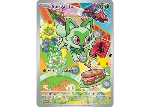 2026 Pokémon Mega Evolution First Partner Illustration Collection Series 3 Sprigatito kaart, vooraanzicht