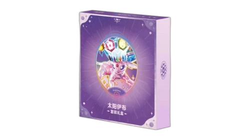 2026 Pokémon Terastal Gathering Espeon Binder Set verpakking, paarse doos met afbeelding van Pokémon karakters