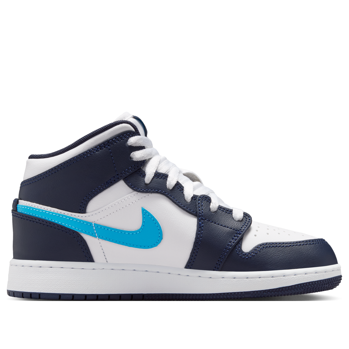 Jordan 1 Mid Obsidian Dark Powder Blue (GS)