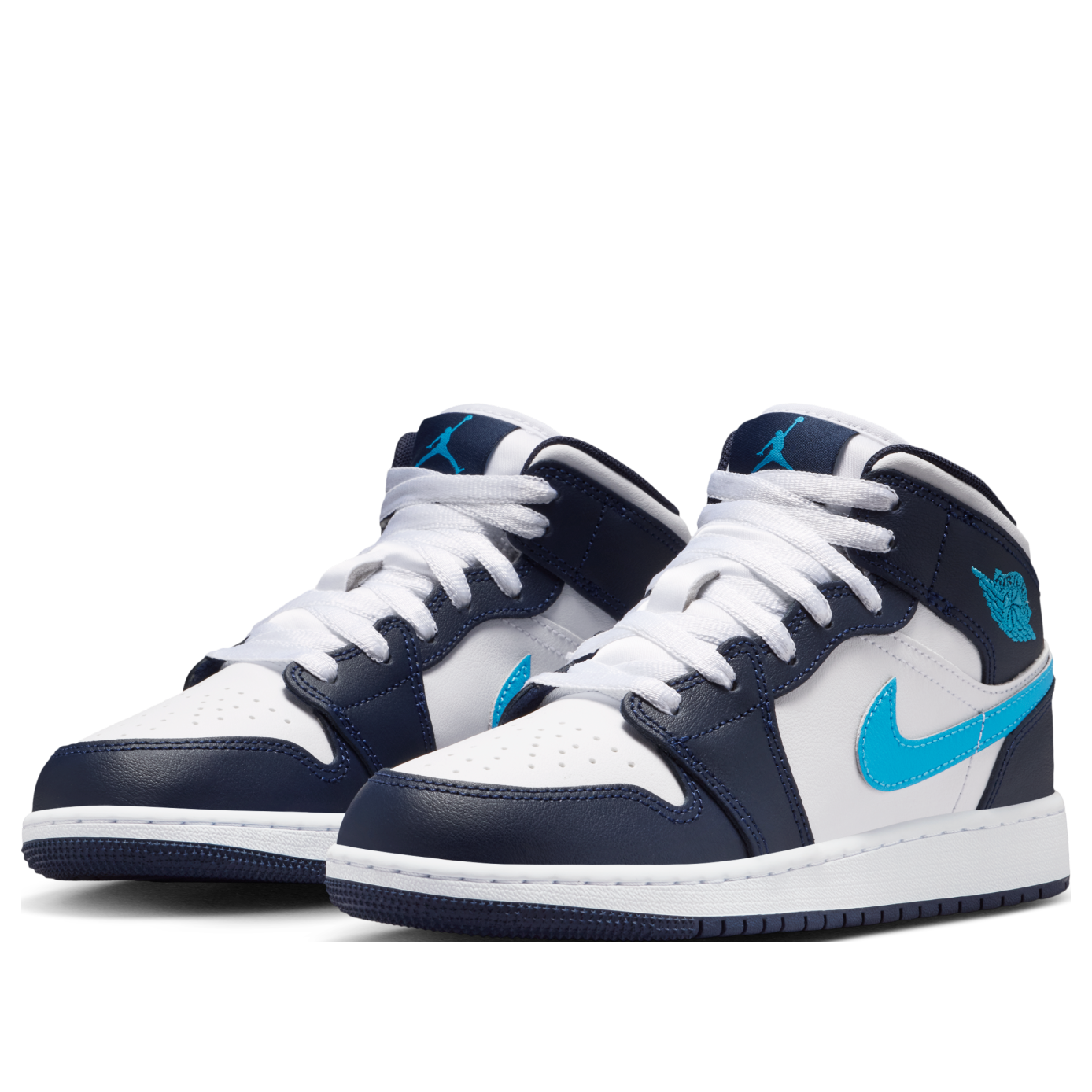 Jordan 1 Mid Obsidian Dark Powder Blue (GS)