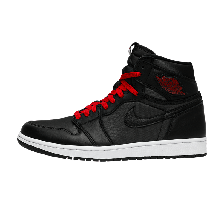 Jordan 1 Retro High Black Satin Gym Red