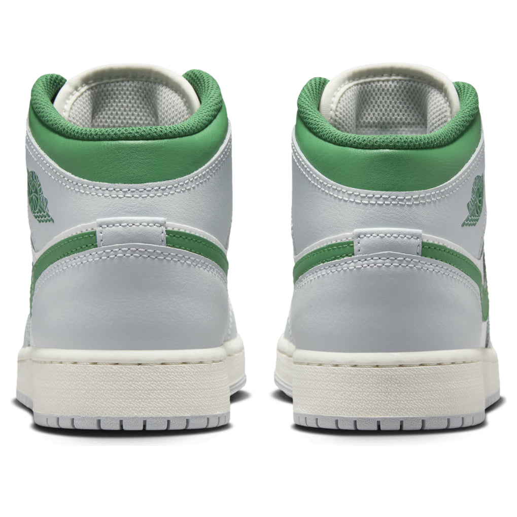 Jordan 1 Mid White Pure Platinum Pine Green (GS)