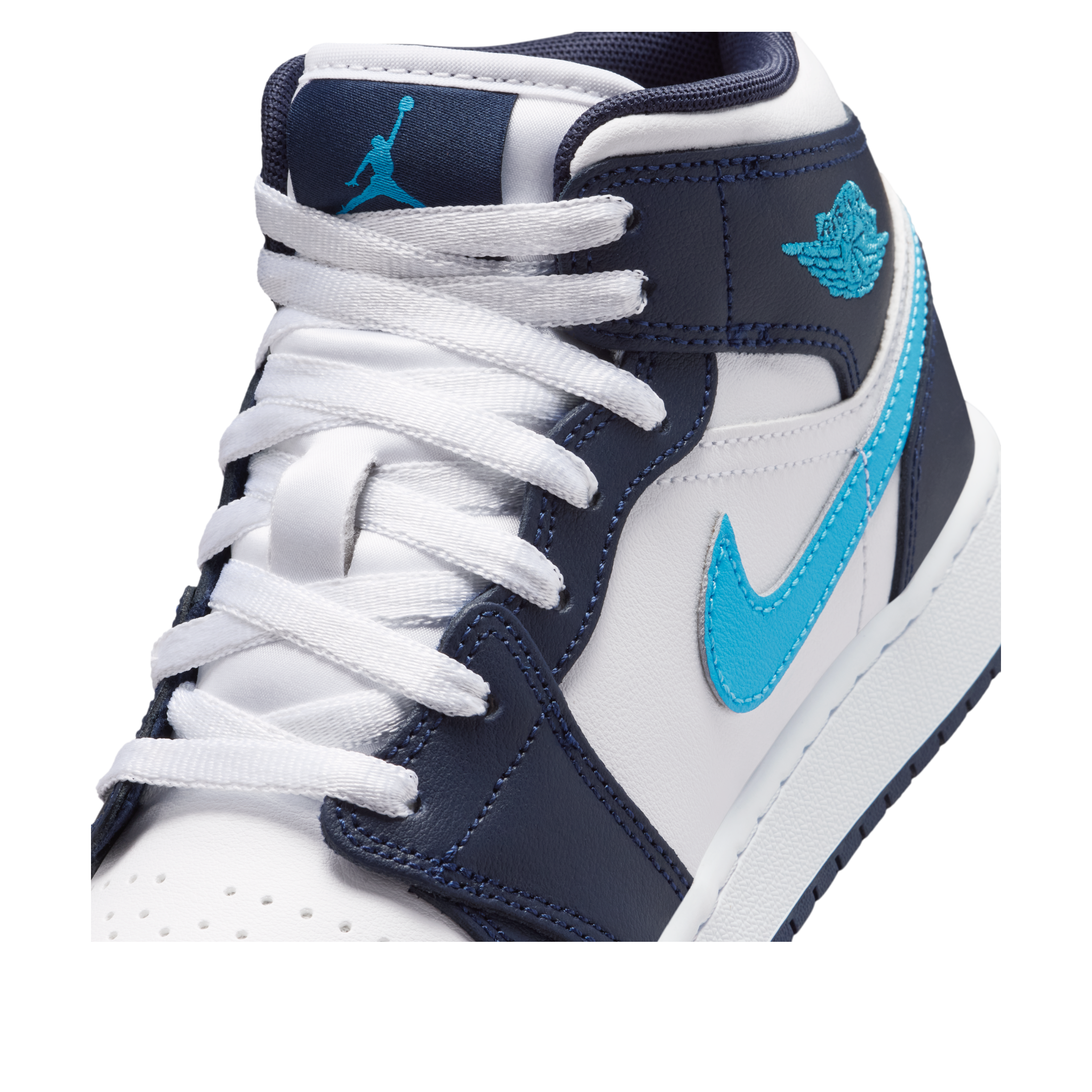 Jordan 1 Mid Obsidian Dark Powder Blue (GS)
