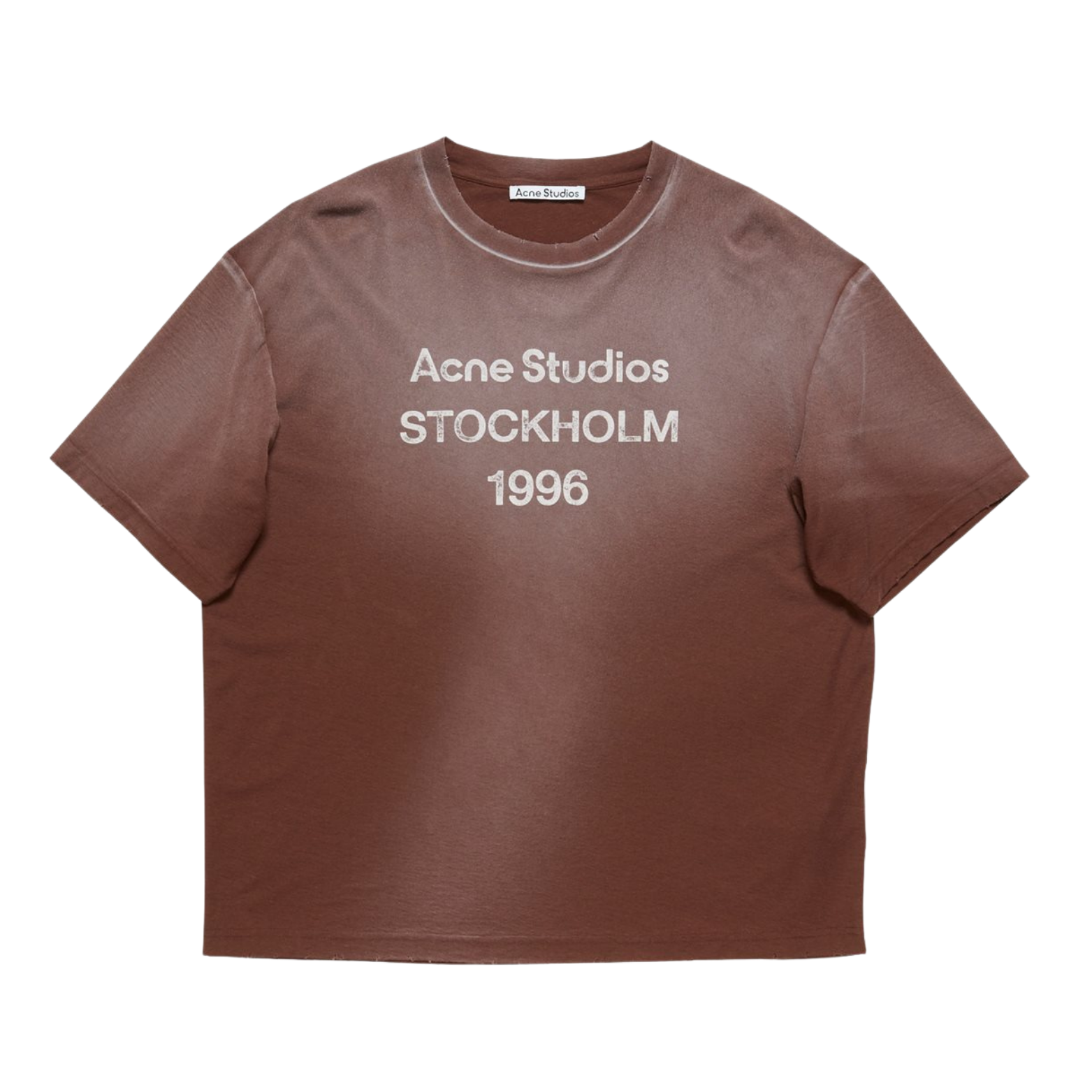 Acne Studios Sprayed Logo Tee Chocolate Brown
