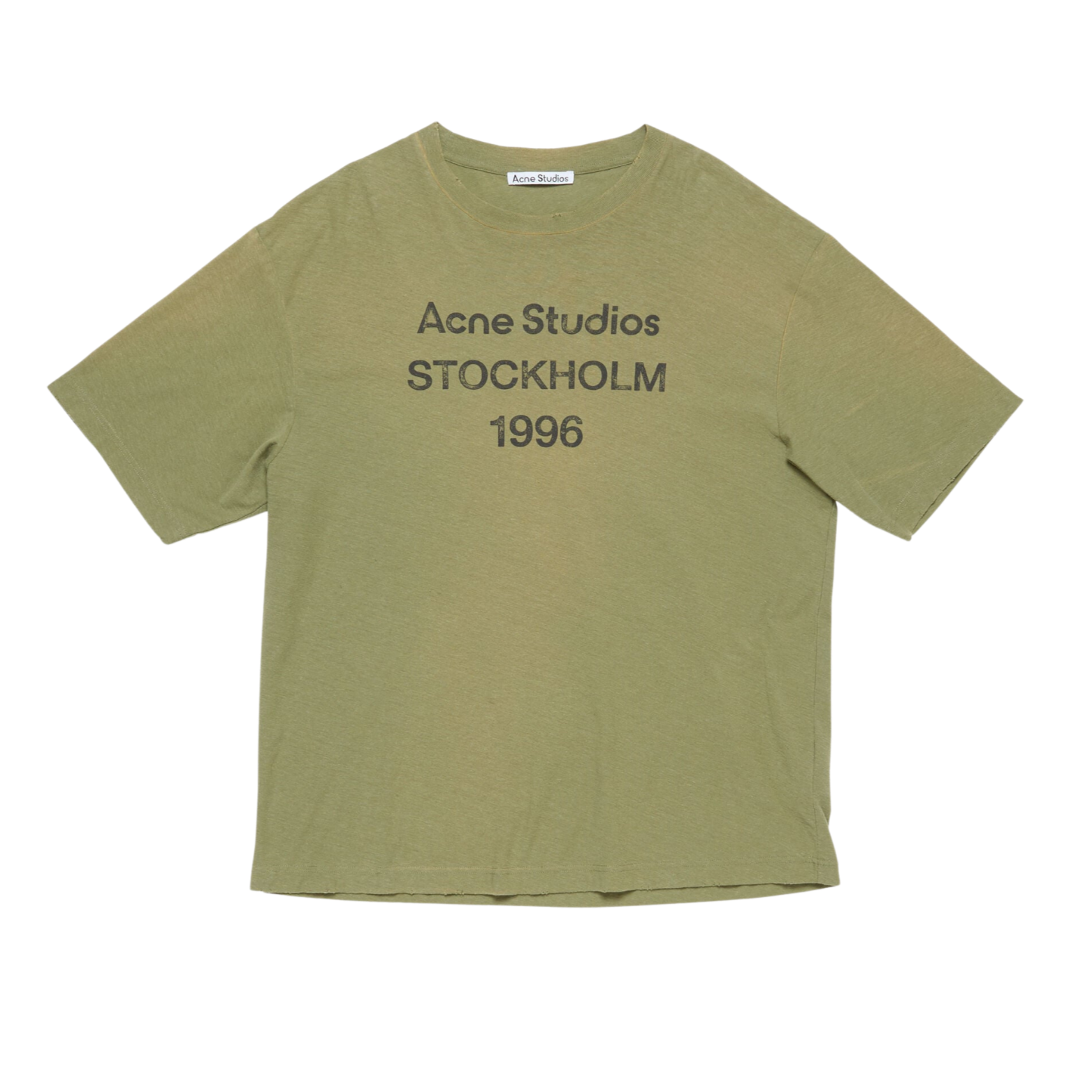 Acne Studios Sprayed Logo Tee Olive Green