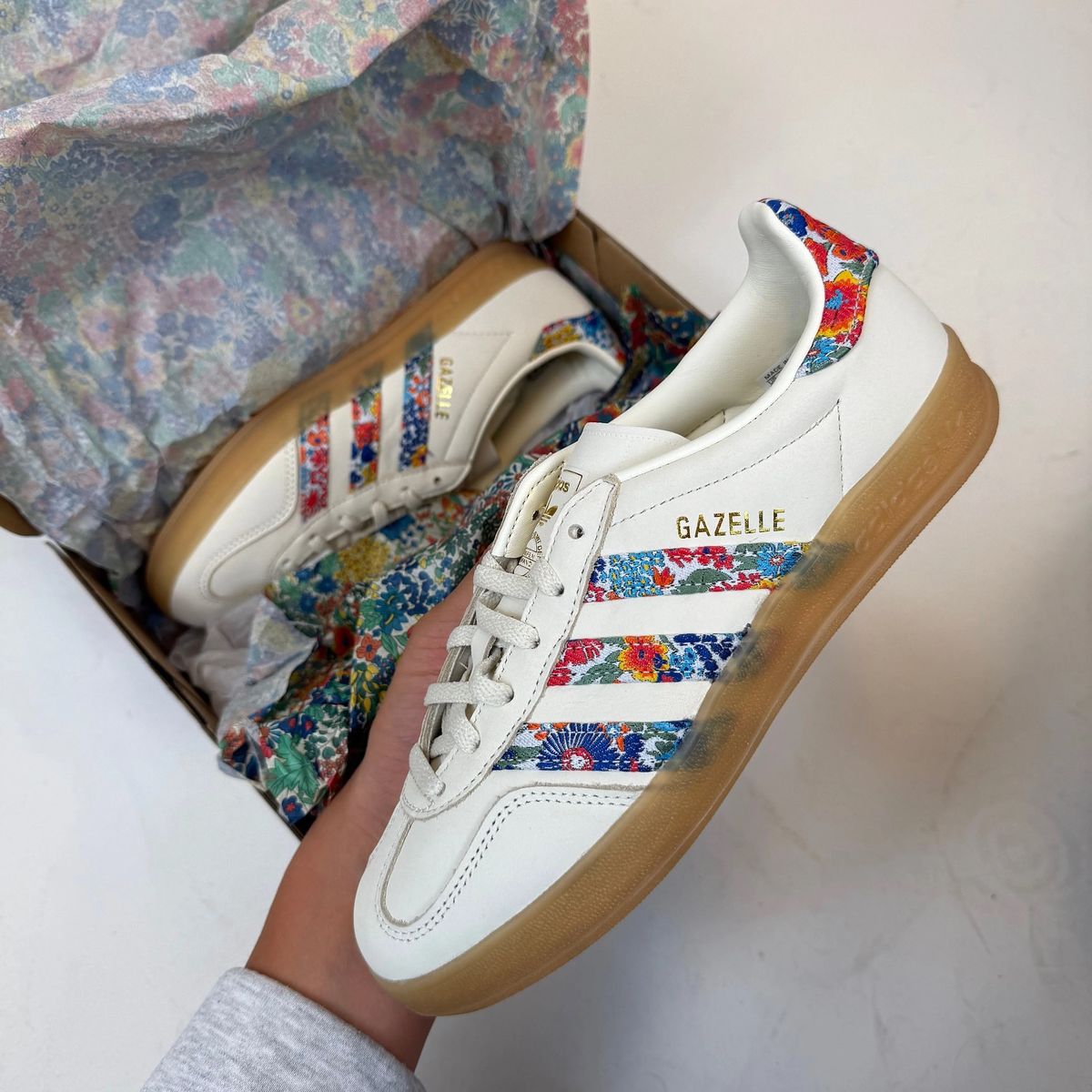 Adidas Gazelle Indoor Liberty London Floral Embroidery Stripes
