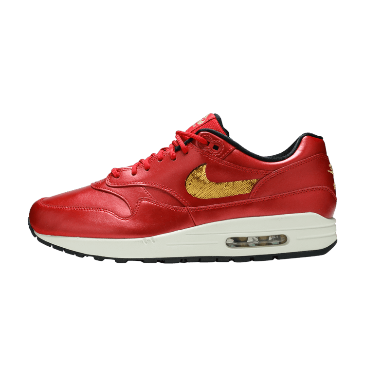 Nike Air Max 1 Red Gold Sequin