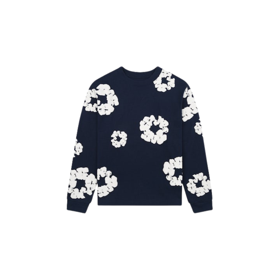 Denim Tears Long Sleeve Cotton Wreath T-shirt
Navy

