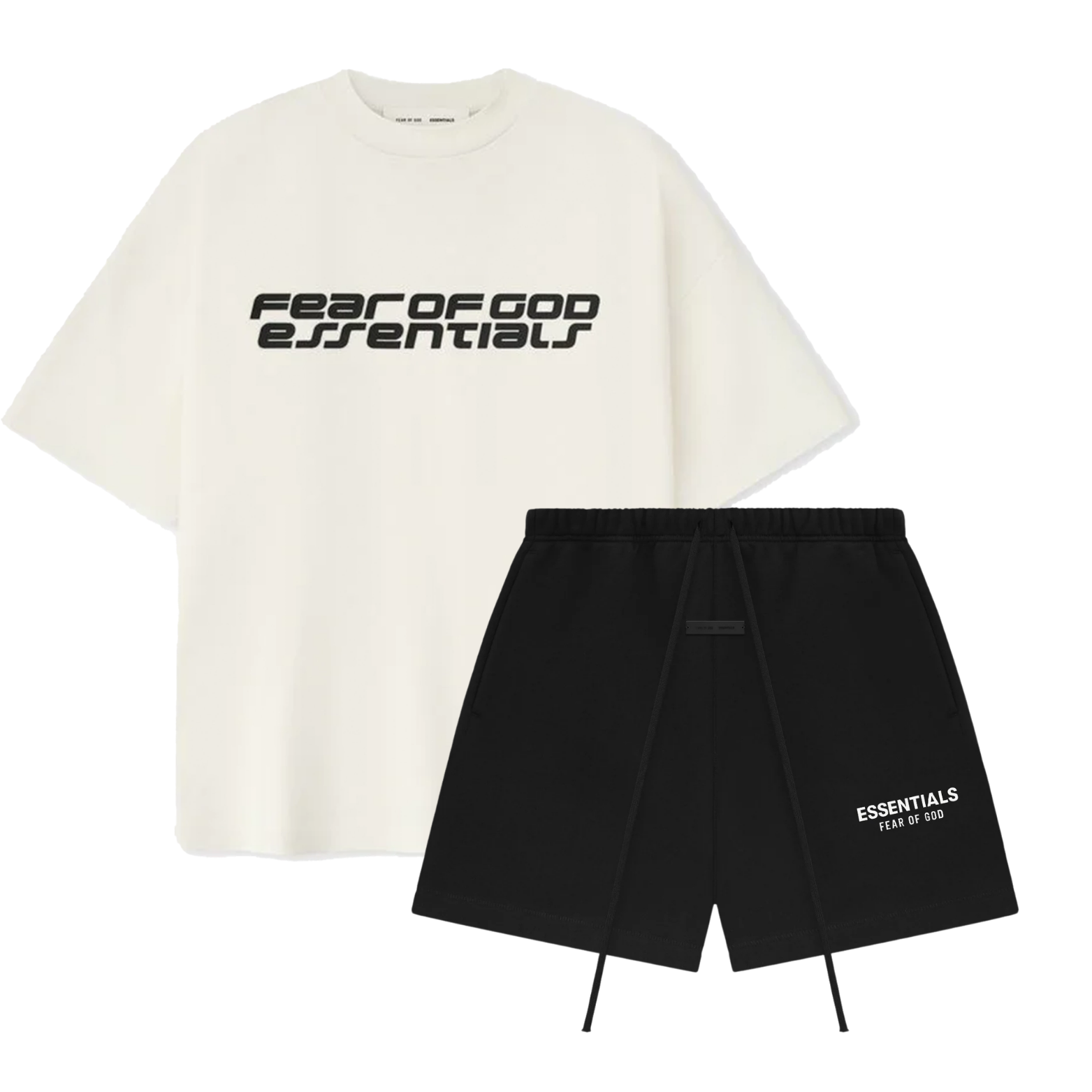 Fear of God Essentials 90s Ivory T-shirt + Shorts