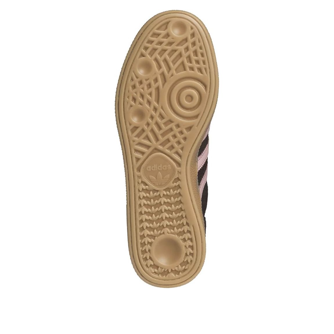 adidas Handball Spezial Aurora Coffee Sandy Pink, zoolprofiel met gestructureerd patroon en adidas logo