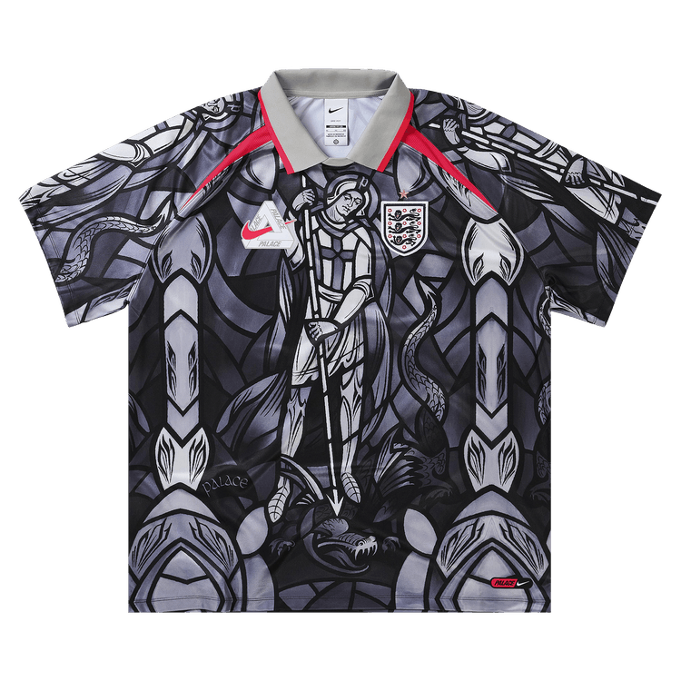 Palace x Nike England Dri-Fit Football Jersey 'Pewter Grey/Bright Crimson'